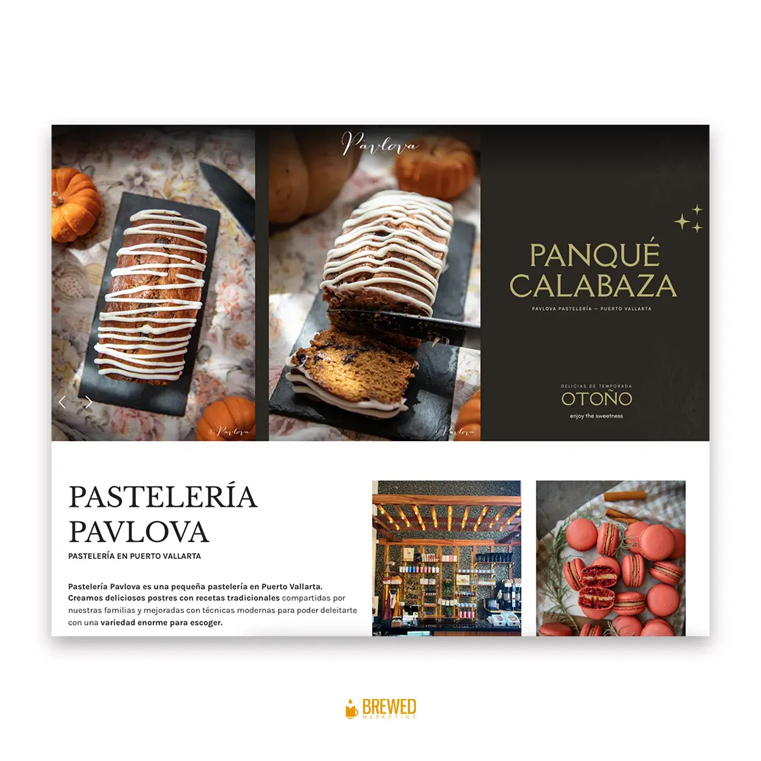 Pavlova Pastelería — captura 2