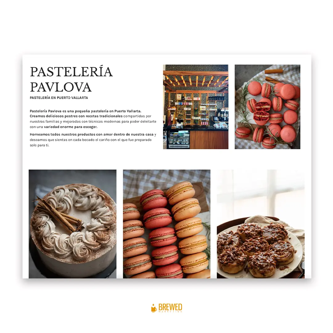 Pavlova Pastelería — captura 3