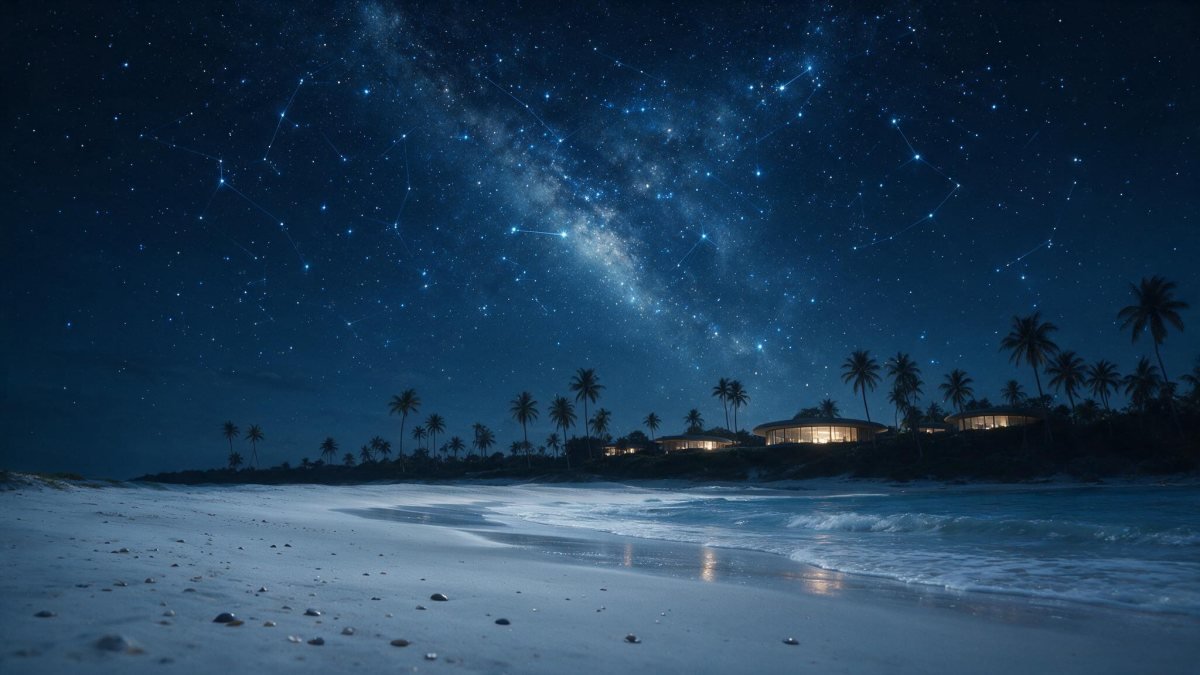The zodiac sky above the Parque Astrologico at Mayto, on the Costalegre coast of Jalisco