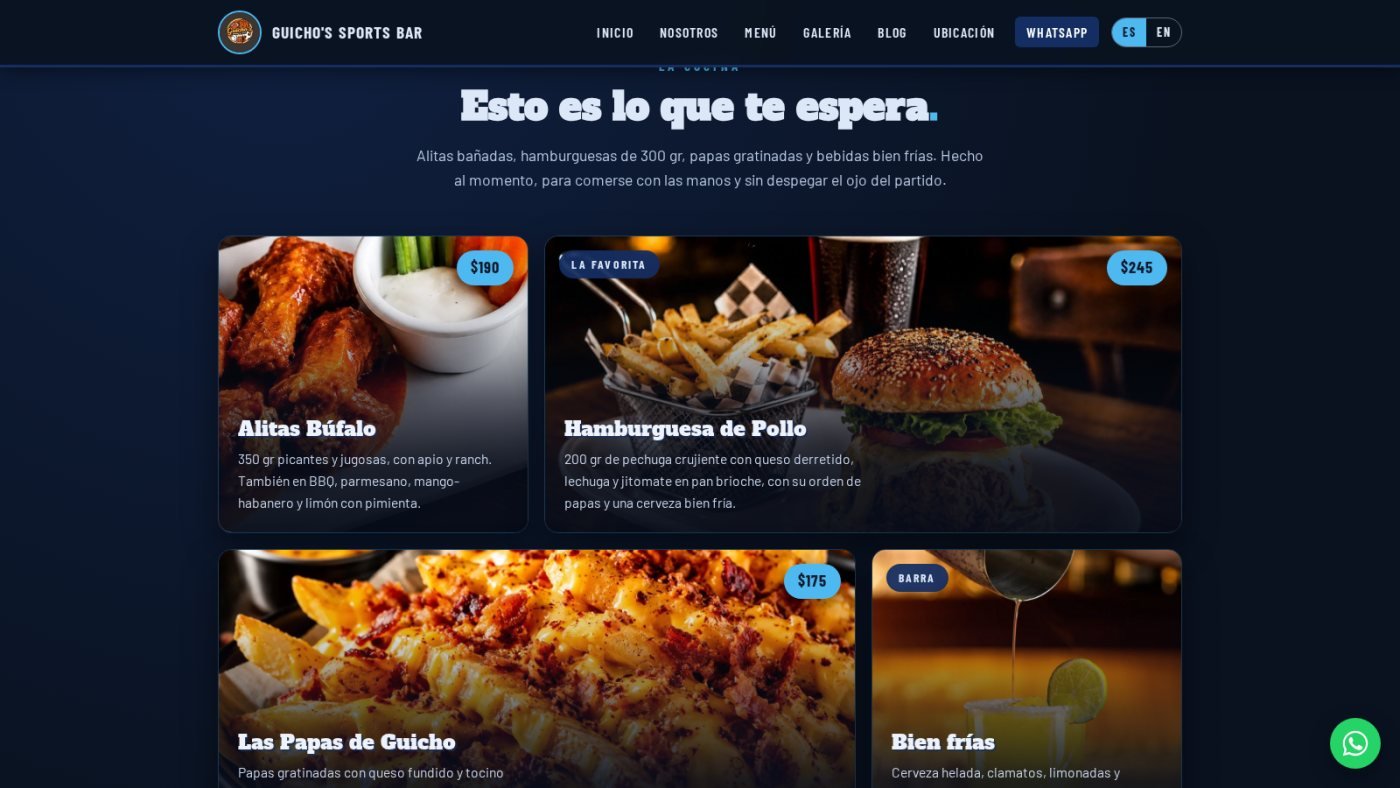 Guicho's Sports Bar — captura 2