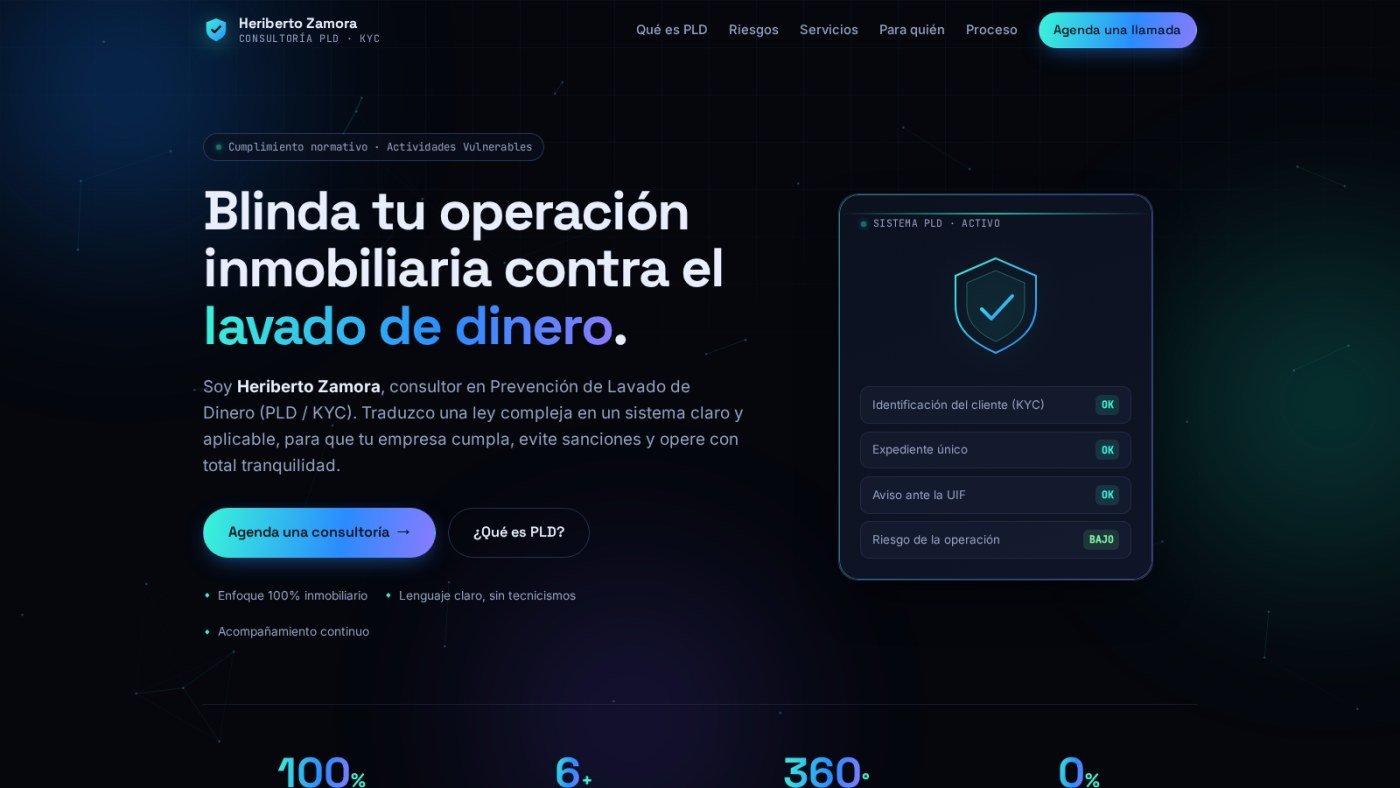 Heriberto Zamora · Consultoría PLD — captura 1