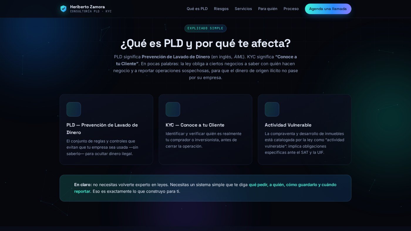 Heriberto Zamora · Consultoría PLD — captura 2