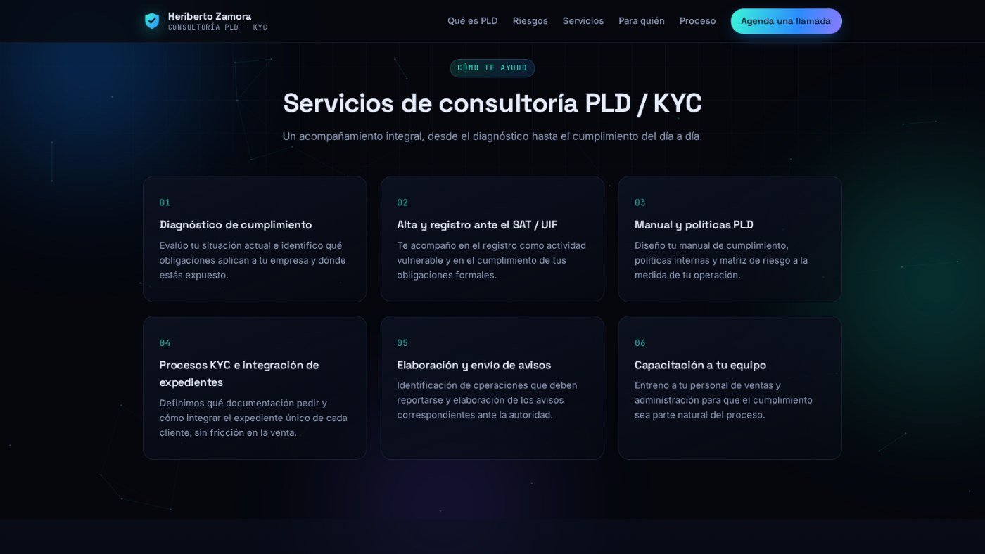 Heriberto Zamora · Consultoría PLD — captura 3