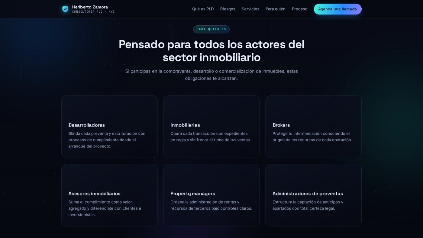 Heriberto Zamora · Consultoría PLD — captura 4